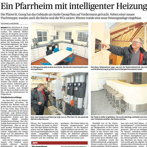 Schleinschock - Press - "Ein Pfarrheim mit intelligenter Heizung"